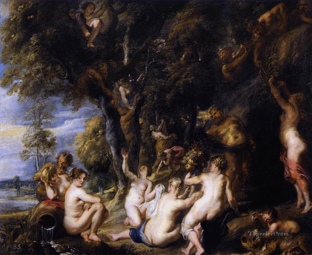 Ninfas y sátiros Peter Paul Rubens desnudo Pintura al óleo